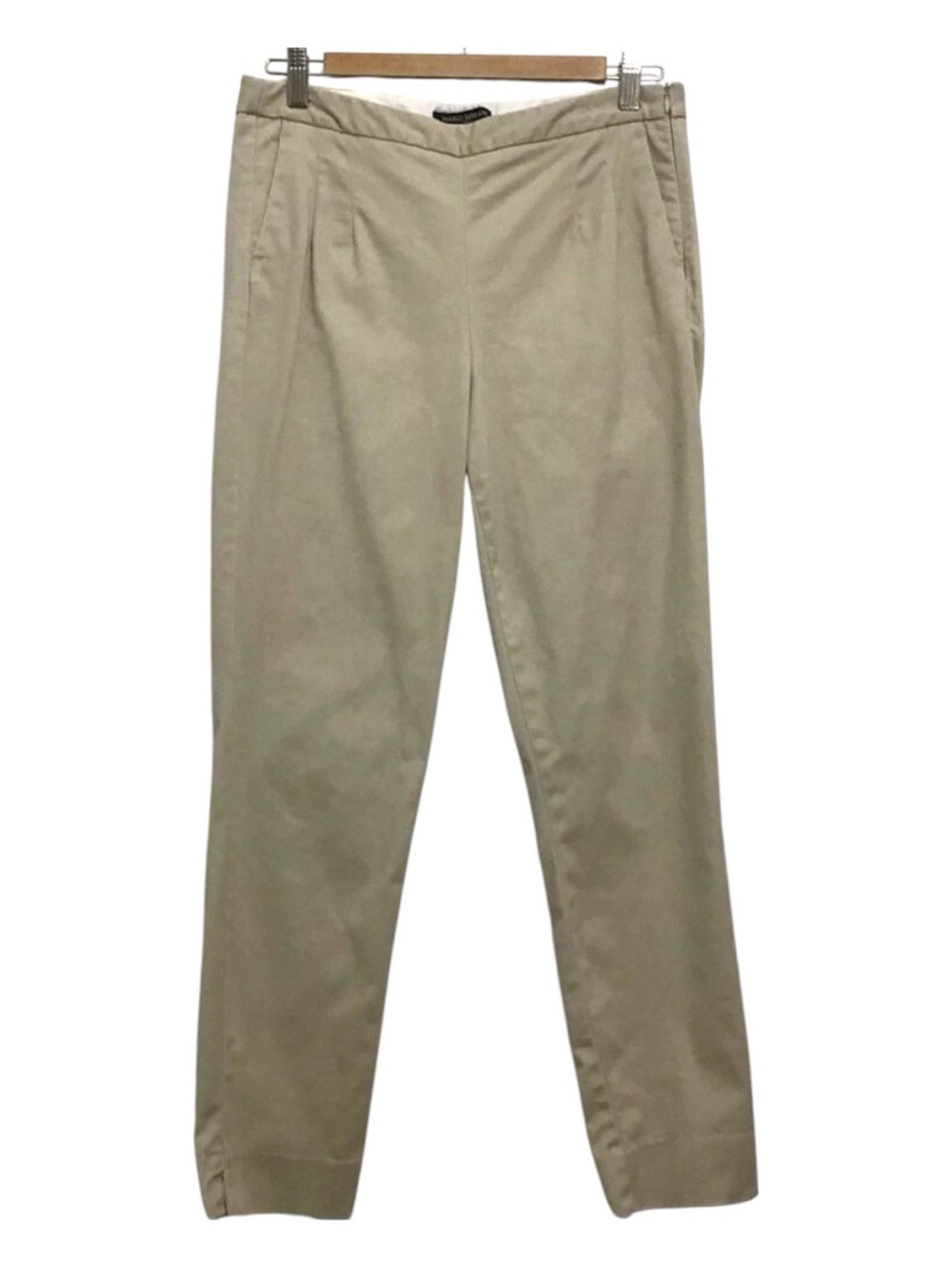 Mario Serrani beige trouser pants cotton/spandex neutral tone pockets casual 6
